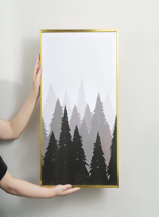 wyooxoo إطار صور من الألومنيوم الذهبي مقاس 16 × 24 بوصة من wyooxoo، مع زجاج شبكي مصقول، إطار جداري معدني مقاس 16 × 24 بوصة بدون حافة داخلية للصور والأعمال الفنية والألغاز - Image 5