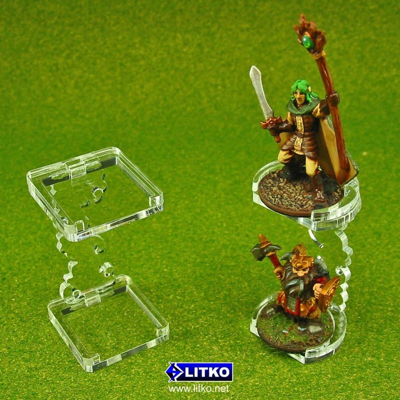 LITKO Flying Figure Stands - 2 Pack of 25mm Round Acrylic Stands for Adventure Games and DND - Image 4