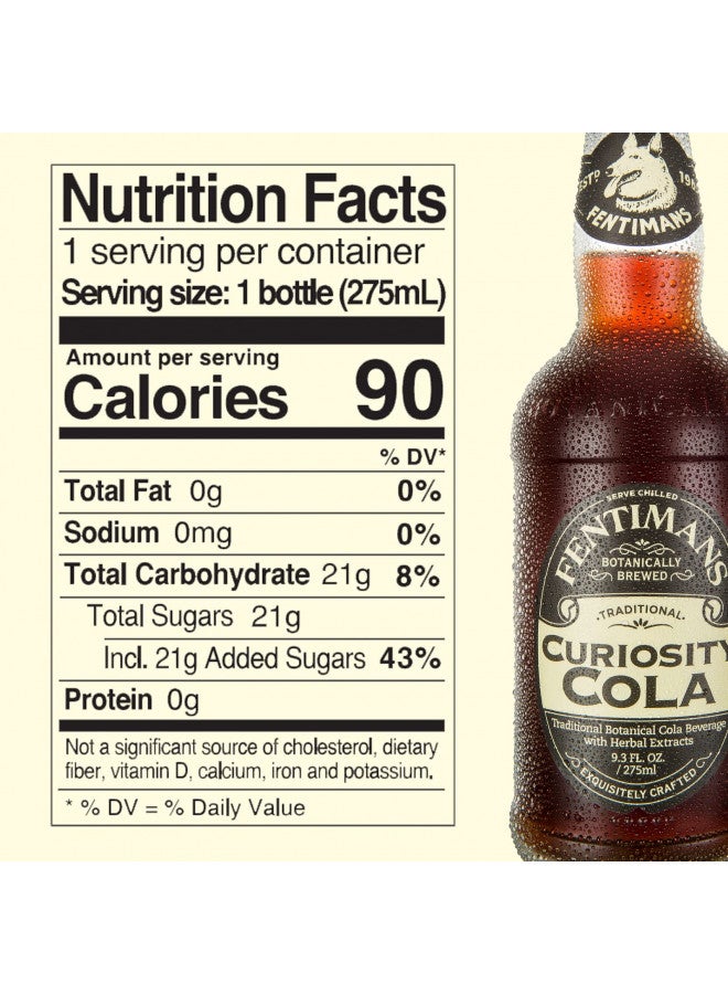 Fentimans Fentimans Sparkling Curiosity Cola - Healthy Soda, All Natural Craft Soda Pop, Perfect Mixer, Natural Ingredients, Botanically Brewed - 9.3 Fl Oz (Pack of 24) - Image 2