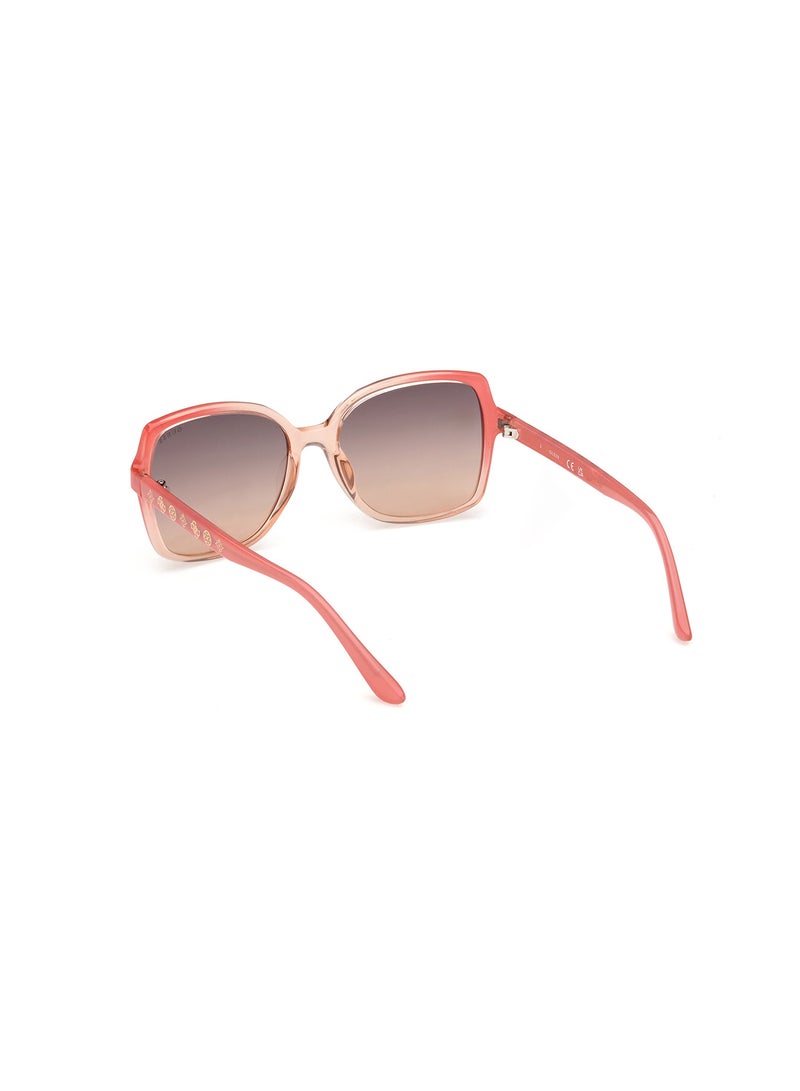 GUESS Women's UV Protection Square Shape Sunglasses - GU0010074B55 - Lens Size: 55 Mm - Pink - Image 3