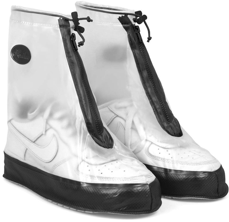 Galashield Rain Shoe Covers | Waterproof Shoe Covers for Men Women | Reusable Galoshes Overshoes (Clear/Black, X-Large) - Image 1