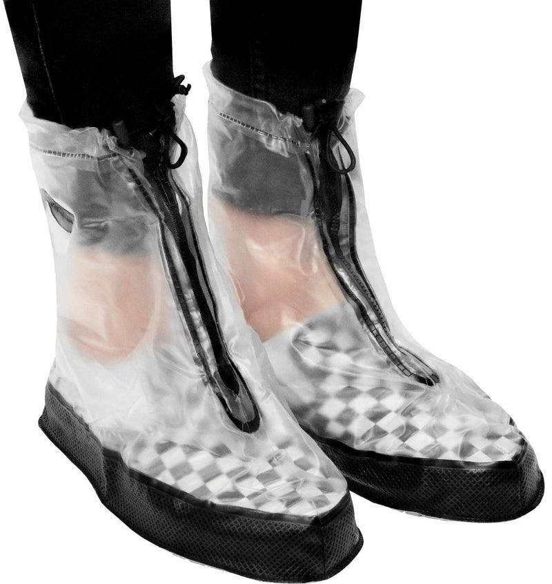 Galashield Rain Shoe Covers | Waterproof Shoe Covers for Men Women | Reusable Galoshes Overshoes (Clear/Black, X-Large) - Image 3