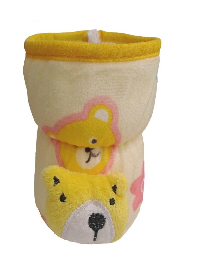 Aplam Chaplam for Philips Avent/Broad Neck Feeders Soft Plush Stretchable Baby Feeding Bottle Cover with Easy to Hold Strap | Suitable for 120, 125ml l (125ML- Yellow) - Image 1