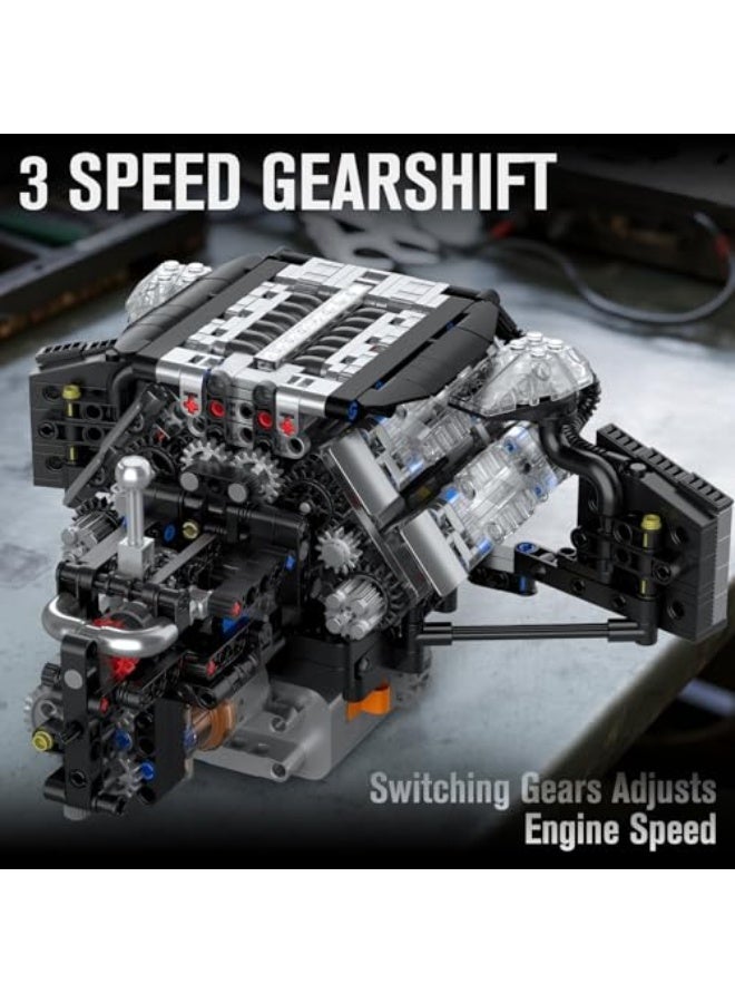 10230 W12 Engine Model That Works, 12-Cylinder Engine Building Blocks Sets That Run(871 PCS), STEM Engineering Building Toys for Boy Kids Adults - Image 3