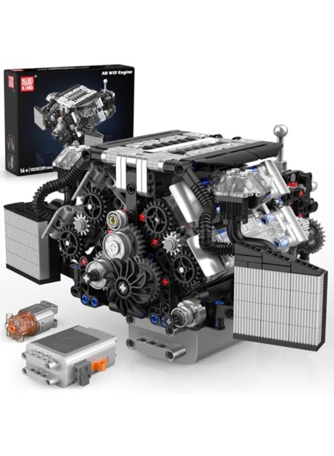 10230 W12 Engine Model That Works, 12-Cylinder Engine Building Blocks Sets That Run(871 PCS), STEM Engineering Building Toys for Boy Kids Adults - Image 1