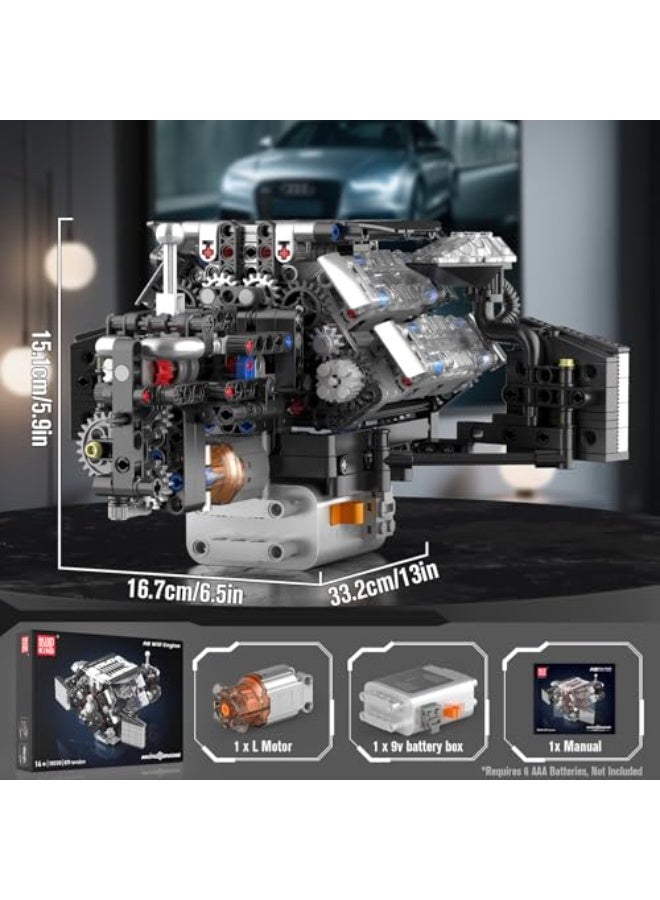 10230 W12 Engine Model That Works, 12-Cylinder Engine Building Blocks Sets That Run(871 PCS), STEM Engineering Building Toys for Boy Kids Adults - Image 5