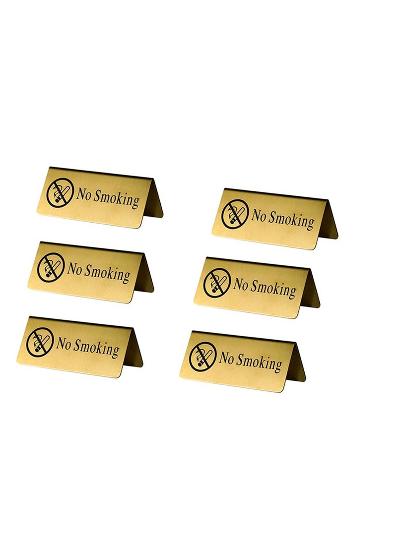 East Lady 6-Piece Stainless Steel Card Table No Smoking Sign for Display Gold - Image 1