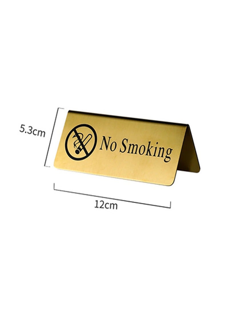 East Lady 6-Piece Stainless Steel Card Table No Smoking Sign for Display Gold - Image 3