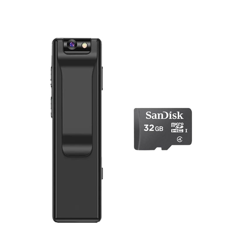 TECHNOVIEW Wired 1080p Full HD Camera with Video Audio Upto 5 Hours Backup Indoor Outdoor Security Camera with Free 32GB SD Card Clip Style - Black - Image 1