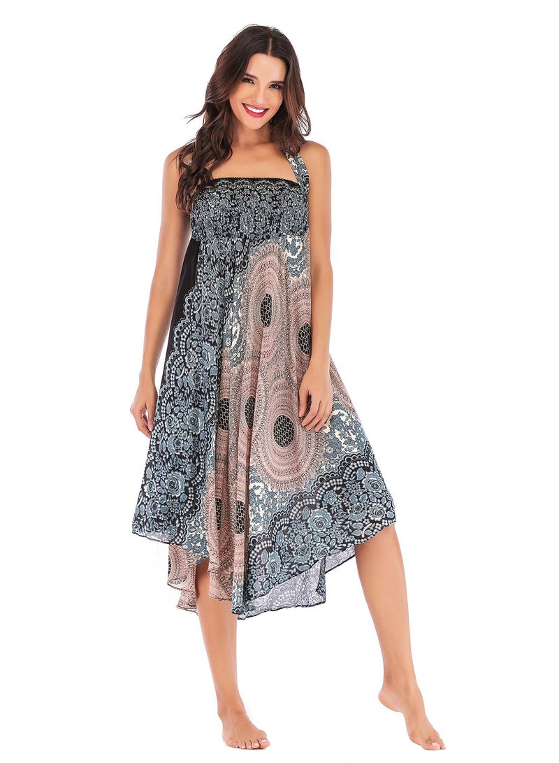 Loquat Casual Dress Half Skirt Beach Vacation Dresses Full Skirt  Multicolour  - Image 1