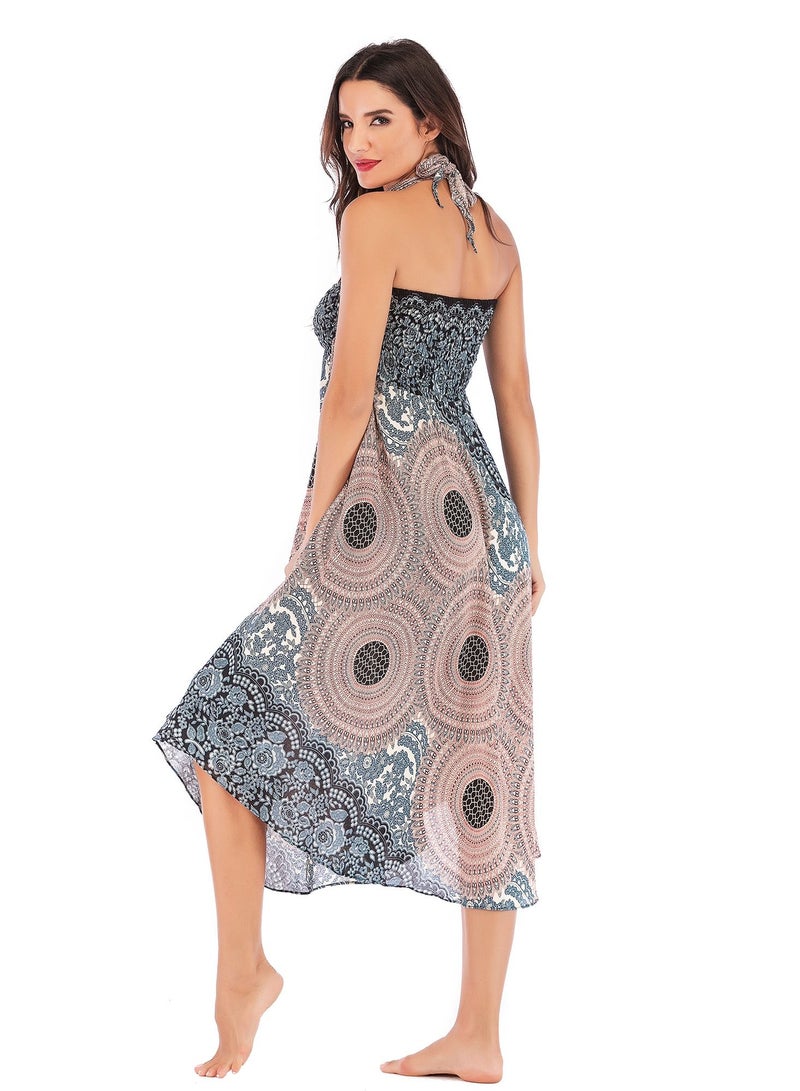 Loquat Casual Dress Half Skirt Beach Vacation Dresses Full Skirt  Multicolour  - Image 2