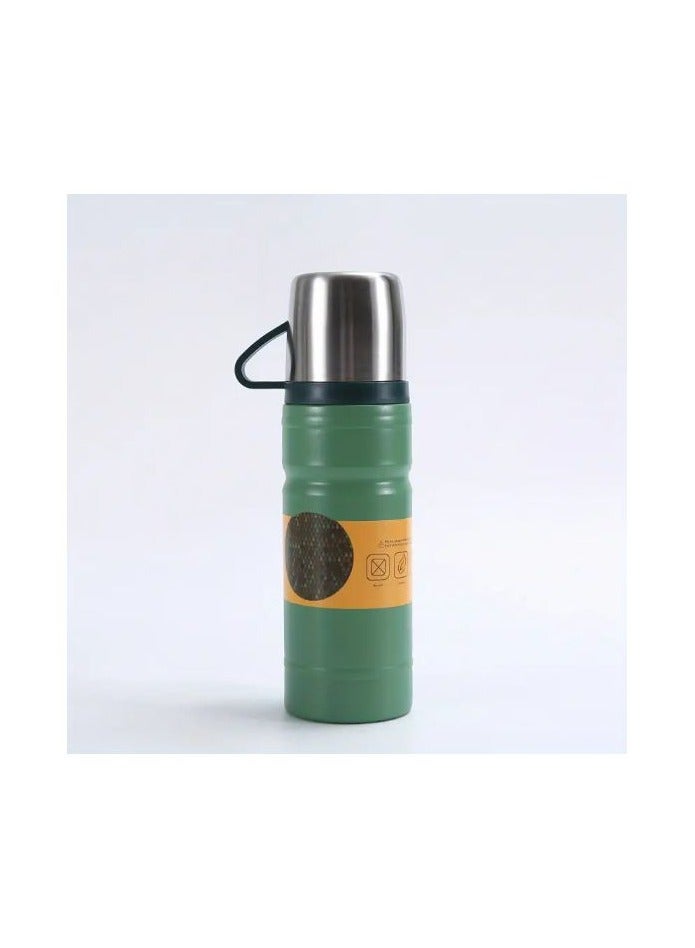 Vacuum Flask With 2 Stainless Steel Cups (680 Ml, Green) - Image 2