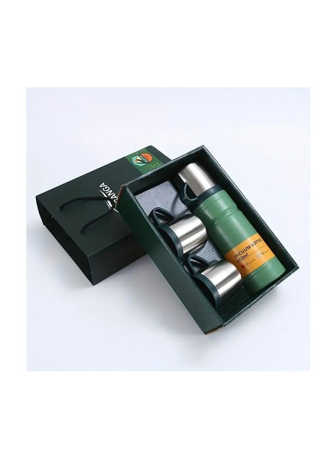 Vacuum Flask With 2 Stainless Steel Cups (680 Ml, Green) - Image 3