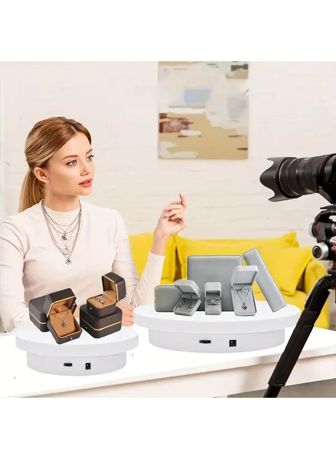 Rotating Display Turntable 8 Inch USB Powered 360 Revolving Showcase For Photography Jewelry Display - Image 4
