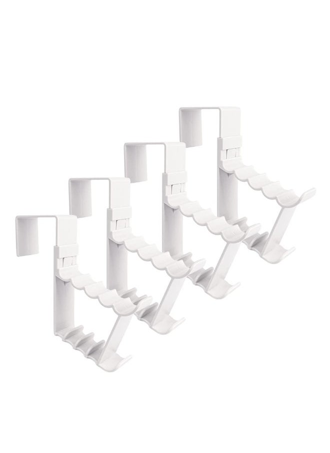 Generic 4PCS Over the Door Hooks, High-Strength ABS Plastic Door Hangers Door Hangers with Double Hooks Organizer Hooks for Living Room, Bathroom, Bedroom, Hanging Clothes, Towels,Hats,Coats, Bags (White)  - Image 1