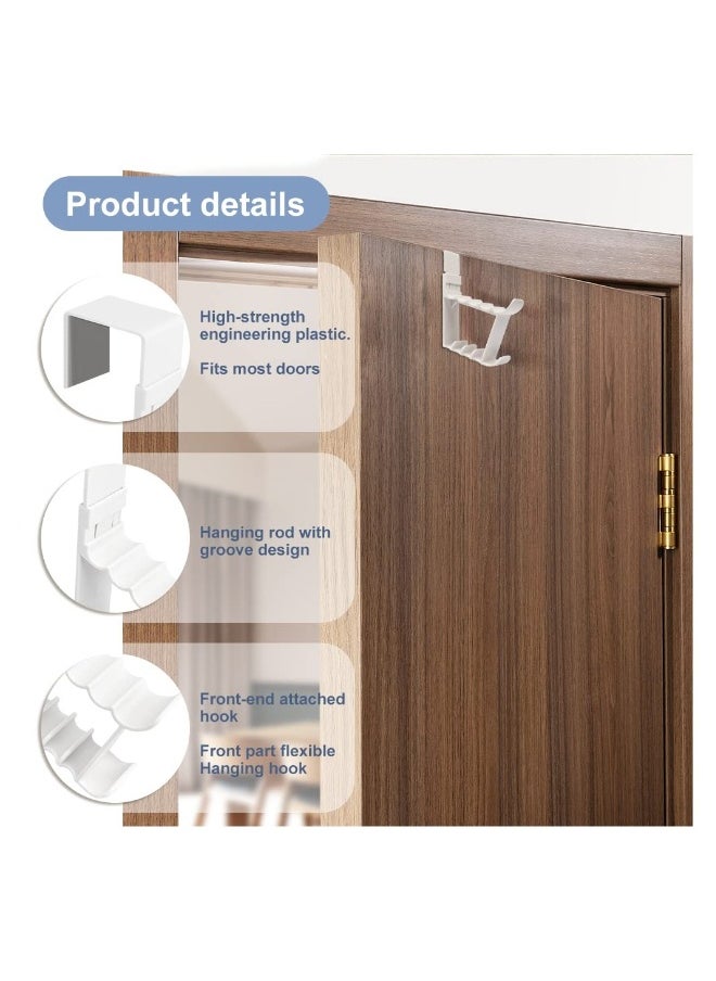 Generic 4PCS Over the Door Hooks, High-Strength ABS Plastic Door Hangers Door Hangers with Double Hooks Organizer Hooks for Living Room, Bathroom, Bedroom, Hanging Clothes, Towels,Hats,Coats, Bags (White)  - Image 5
