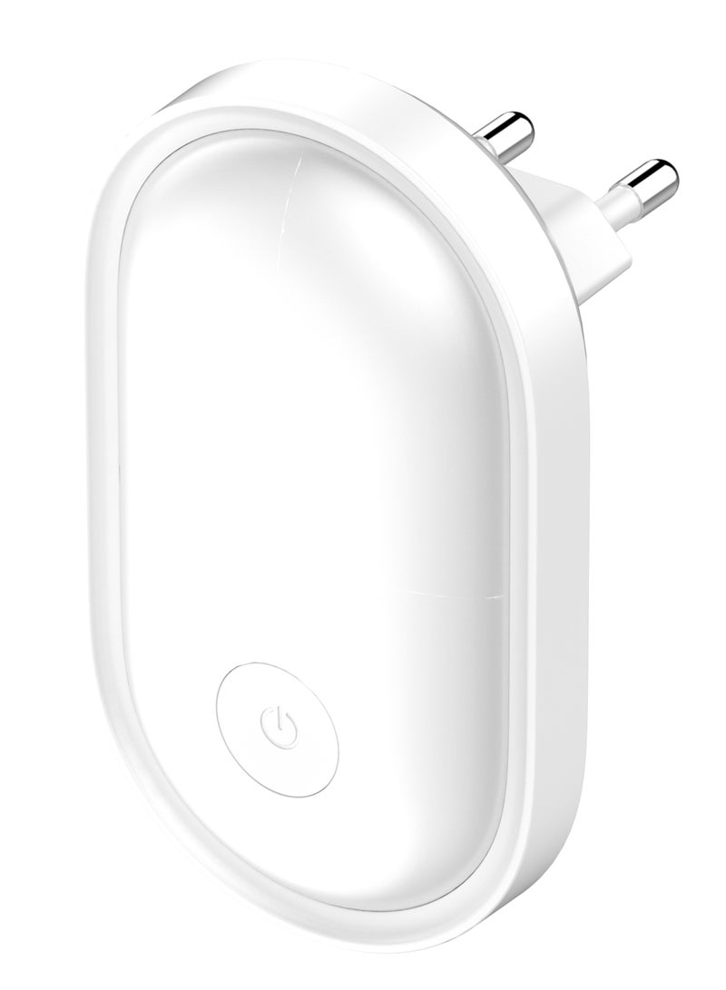 REBENUO Night Light Socket with Twilight Sensor, Night Lamp for Children 3-Level Brightness Adjustment, Warm White Night Lamp for Bedroom, Staircase White - Image 1