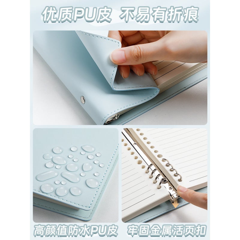High-Value Soft Leather Loose-Leaf Book Case Binder Buckle Cover Removable Simple Loose-Leaf Notes - Image 5