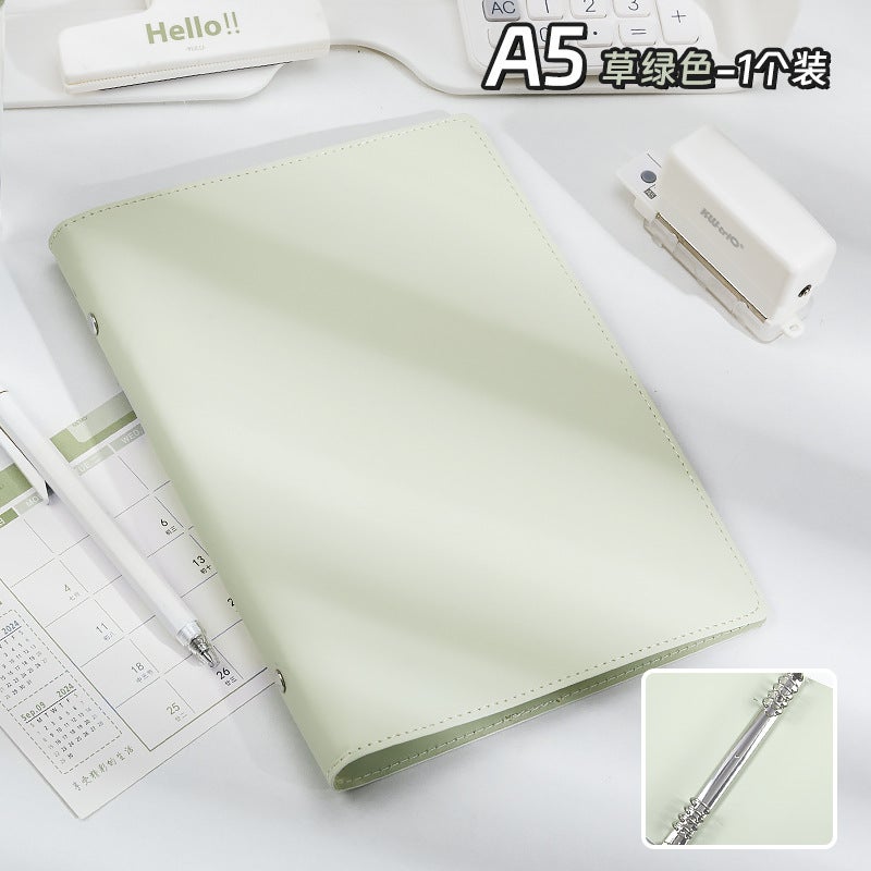 High-Value Soft Leather Loose-Leaf Book Case Binder Buckle Cover Removable Simple Loose-Leaf Notes - Image 1