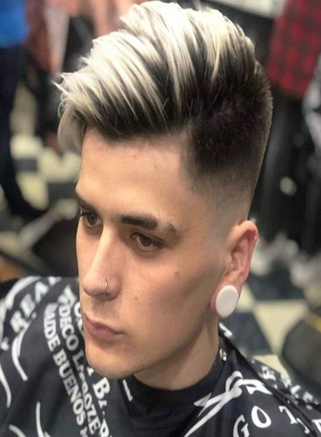 زجزاج هير شعر مستعار رجالي من ZigZag Hair، جذور سوداء، تدرج لوني بلاتيني أشقر، 8x10 بوصة، شعر بشري رقم 60، شعر مستعار أمامي من الدانتيل، ناعم، مناسب للبشرة الرقيقة، قطع شعر للرجال، نظام استبدال الشعر أحادي مع بولي يوريثان حول القاعدة (8x10، تدرج لوني رقم 60). - Image 1