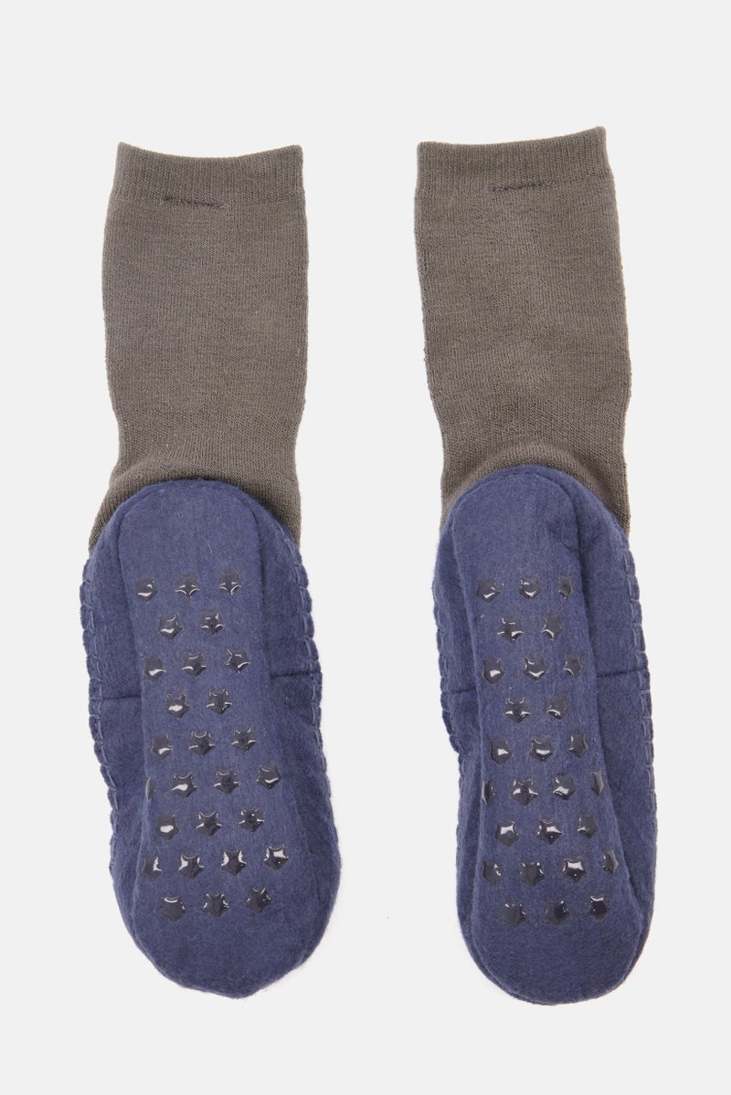 Tchibo Kids Boy Textured Slipper Socks, Grey  - Image 2