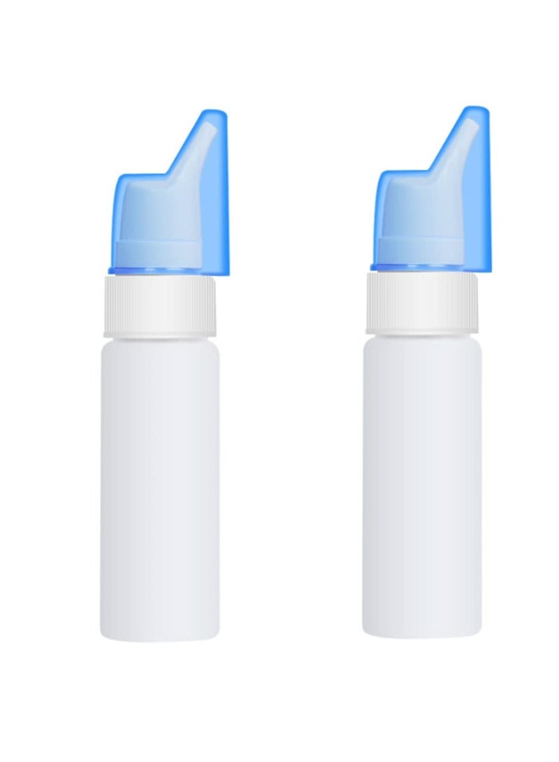 زجاجة رش فارغة للزكام، 2 قطع سعة 70 مل زجاجة رذاذ أنفي بلاستيكية رقيقة الضباب، زجاجة رذاذ أنفي قابلة لإعادة التعبئة لتخفيف الحساسية للاستخدام المنزلي مع مضخة ورأس يغطي للرضع والبالغين - Image 1