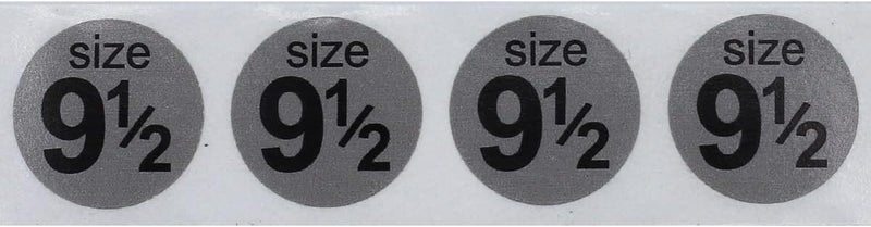 InStockLabels.com Shoe Size 9 1/2 Grey Stickers for Retail Clothing – 3/4 Inch Round, 500 Semi-Gloss Adhesive Labels Per Roll for Footwear Inventory, Organization, and Display – Made in The USA - Image 2