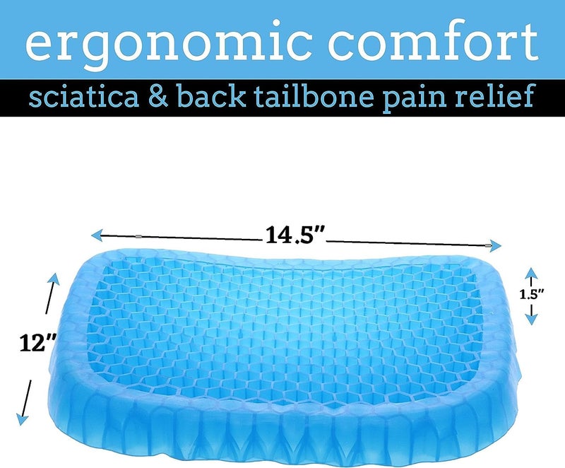 ACUWORLD ACUWORLD Egg Gel Seat Cushion Ergonomic Breathable Design Pressure Relief seat Tailbone Pain Sciatica Pain Back Pain Silicon Seater Cushion Chair Pad NonSlip Cover for Home Office - Image 4