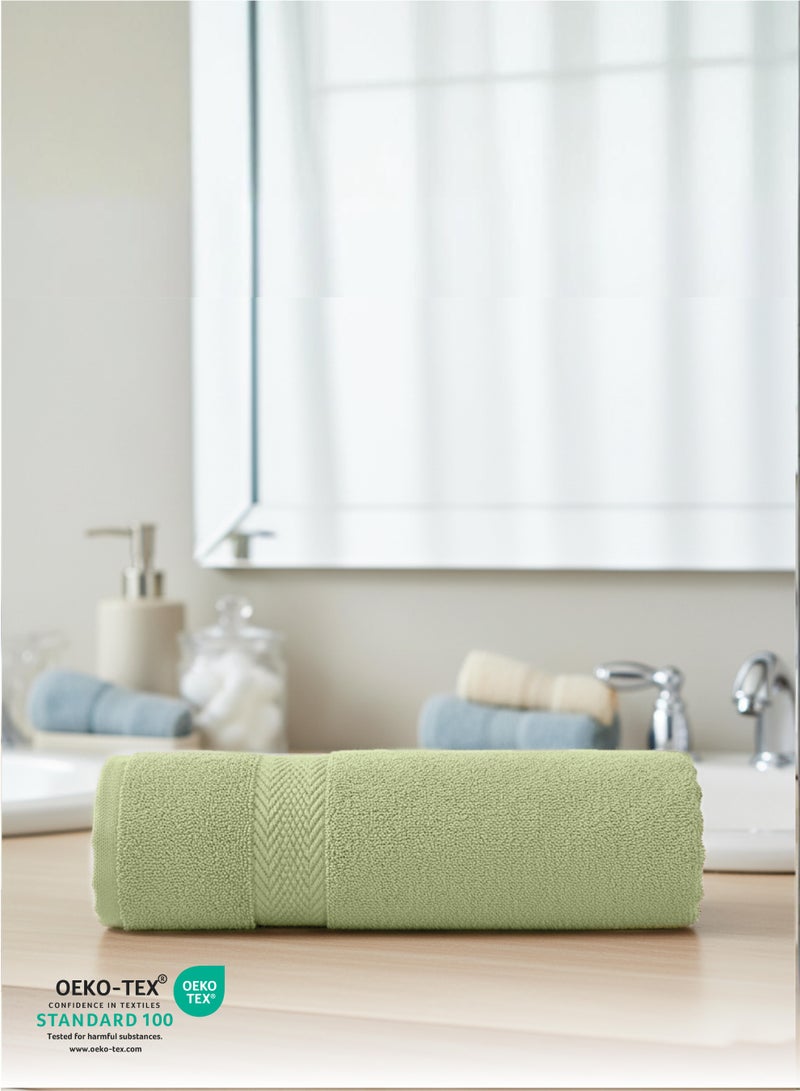 Cotton Home Premium Cotton Towel 40x70cm Hand Towel 600 GSM Quick Dry Highly Absorbent Thick Bathroom SoftTowels for Bath And Spa Lightweight, Quick Dry and Durable Green - Image 2