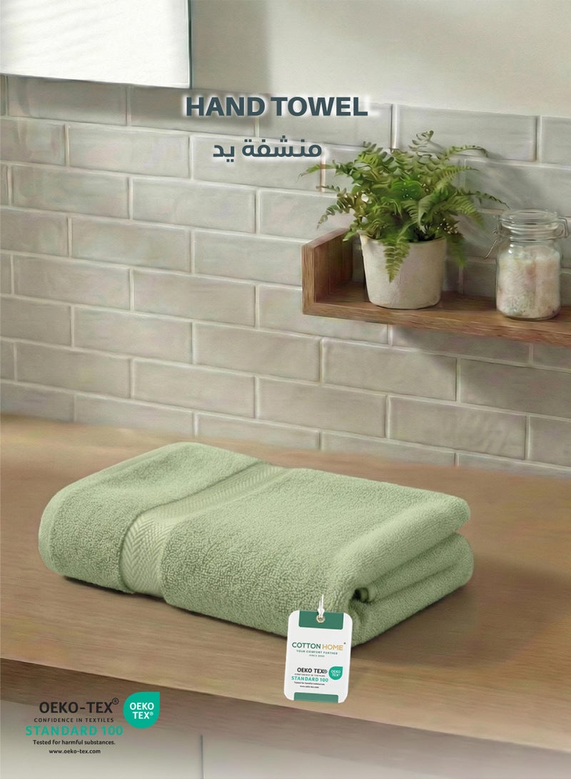 Cotton Home Premium Cotton Towel 40x70cm Hand Towel 600 GSM Quick Dry Highly Absorbent Thick Bathroom SoftTowels for Bath And Spa Lightweight, Quick Dry and Durable Green - Image 1