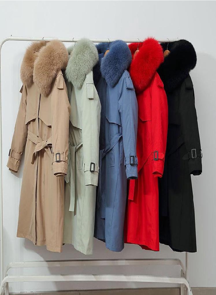 Eckek - Women Winter Jacket Hooded X-Long Thick Faux Fur Padded Parkas Woman Distachable Plus Size Coat - Image 1