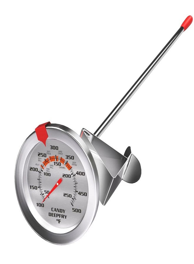 defull Candy Thermometer and Deep Fry Thermometer with 2 Inch Large Dial, 9 Inch Stainless Steel Probe - Temperature Guide for Candy Making, Frying, Confectionery, Dessert, Chocolate, Jam, and BBQ - Image 2