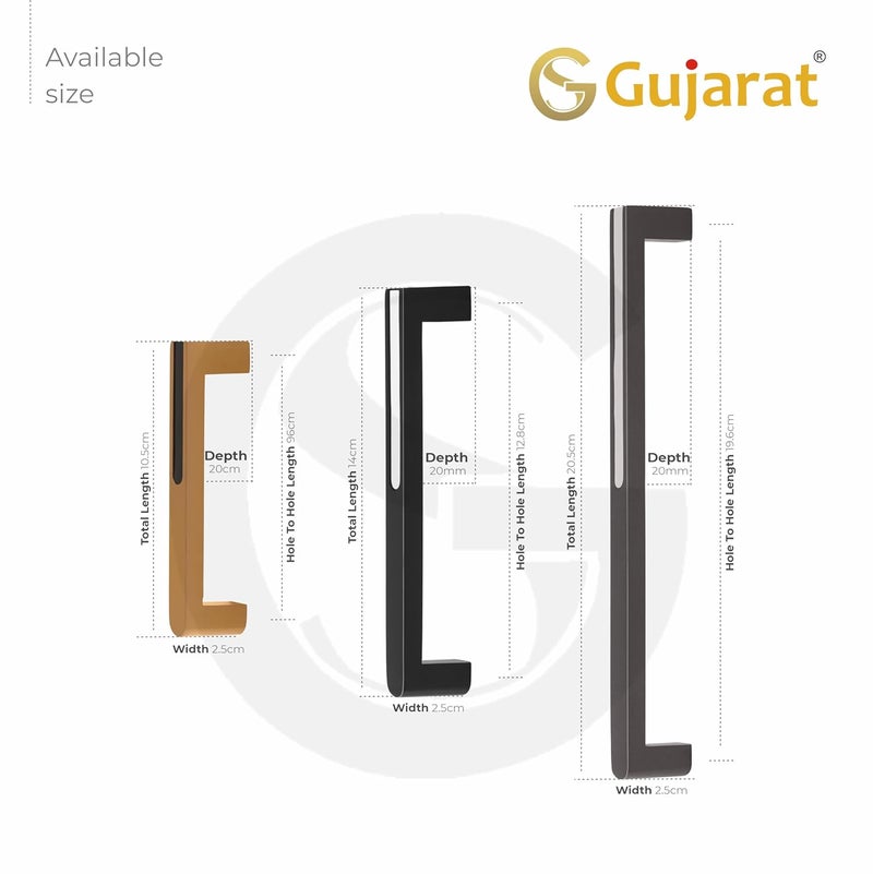 GS Gujarat GS Gujrat Kichen Cabinet HandleDoor HandleDrawer Handle Matt Black 8 Inch Pack of 10 - Image 4