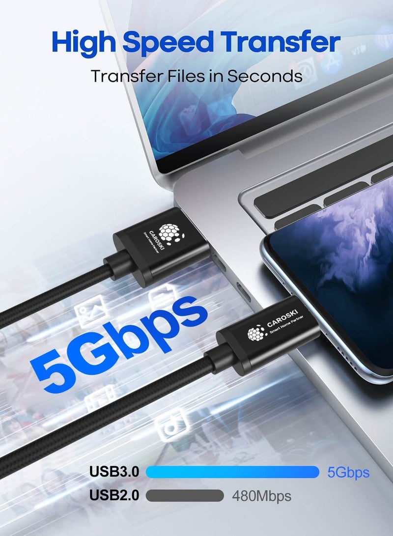 كاروسكي كابل USB A إلى USB C 3.0 بسرعة 5 جيجابايت في الثانية مع شحن سريع بطول 1.2 متر - Image 3