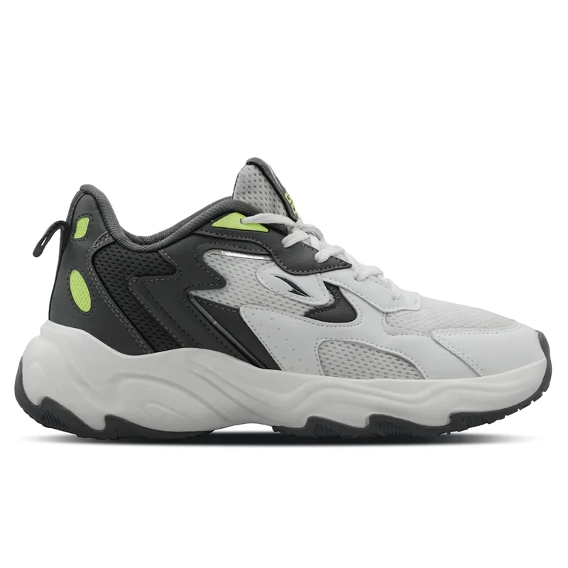 Asian Men's White and Dark Grey Running Shoes for Sports