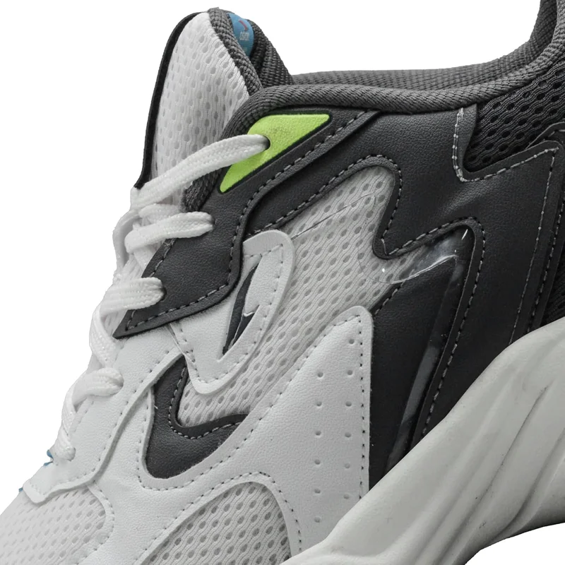 Asian Men's White and Dark Grey Running Shoes for Sports