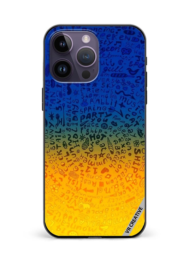 VR CREATIVE Protective Case Cover For Apple iPhone 16 Pro Words Mixture Design Multicolour - Image 1