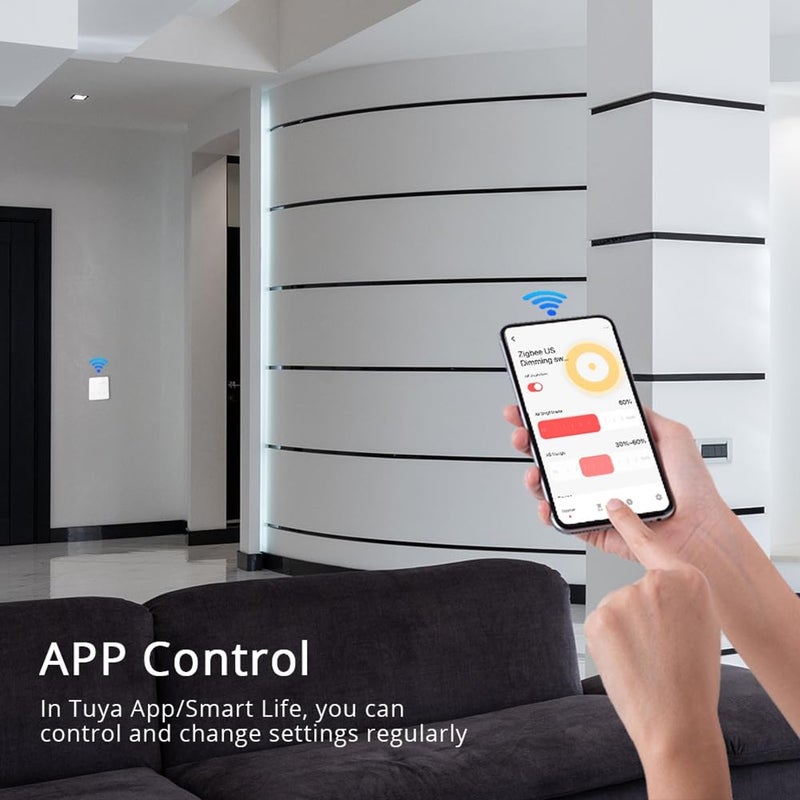 مفتاح إضاءة ذكي من Zigbee 3-Gang معتّم للتحكم عن بعد عبر التطبيق، معيار الولايات المتحدة والاتحاد الأوروبي - Image 5