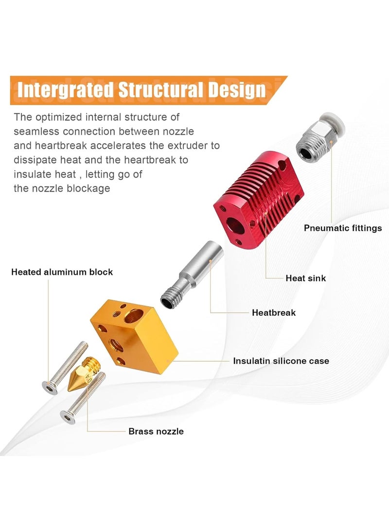 SOLARAE Metal Hotend 3D Printer Nozzles, Hardened Steel Tool High Temperature Pointed Wear, Resistant with CR-10 / CR10 / CR10S / Ender 2 / Ender 3 Ender 5 Printers - Image 2