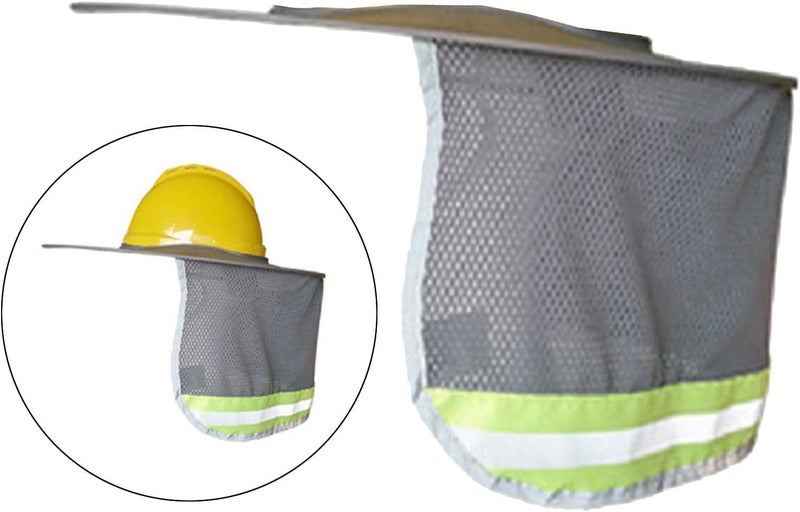 klarako Full Brim Hard Hat Sunshade Neck Shield Neck Sun Shade Protection for Safety Helmet  Grey - Image 2