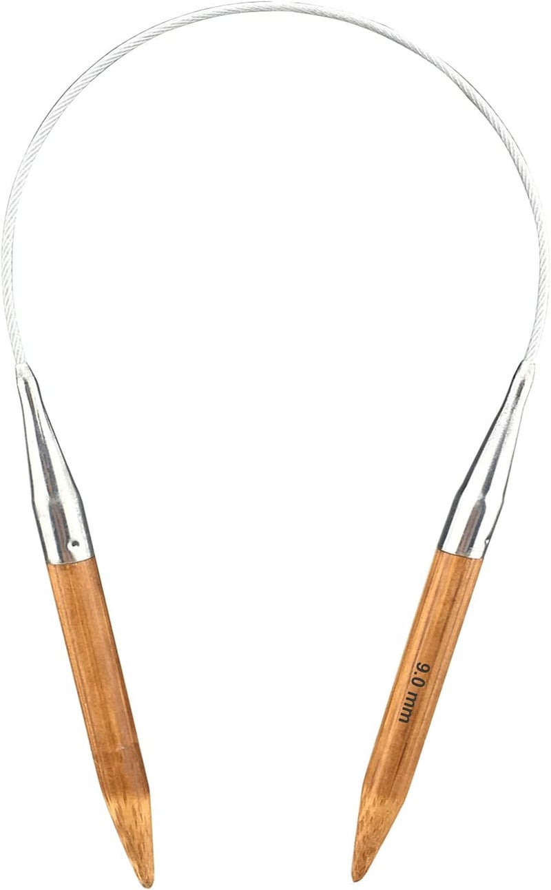 Mdoker Bamboo Circular Knitting Needle Size 13 16 Inch Circular Knitting Needles for Handmade Knitting DIY and Any Weaven Yarn Projects(US Size 13,9mm) - Image 1