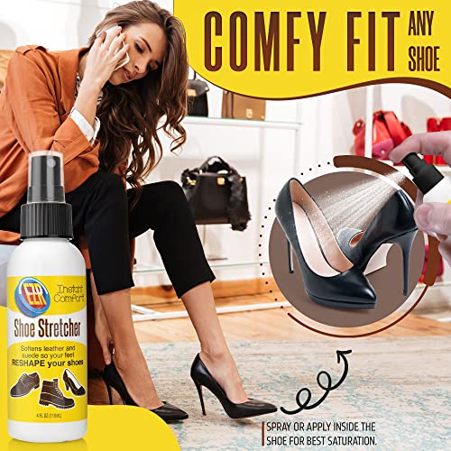 EZR Shoe Stretch Spray - Softener & Stretcher Shoe Spray To Instantly Increase Comfort & Loosen Tight Spots In Leather Shoes, Sneakers, Loafers, Sandals, Suede, Nubuck, Canvas, & High Heels, 4 Fl Oz - Image 5
