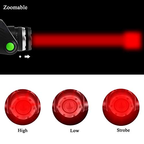 AuKvi Red Light Headlamp,3 Mode Red LED headlamp,Zoomable Red headlamp,Adjustable Focus Red LED Headlight for Astronomy, Aviation, Night Observation,etc - Image 2