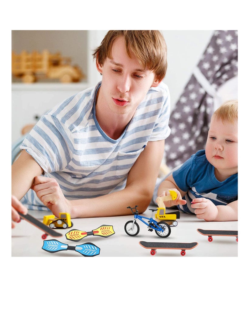 Excefore Fingerboards Mini Finger Toys Set 18Pcs Finger Skateboard Finger Bikes Scooter Tiny Swing Board with Replacement Wheels and Tools for Fingertips Movement Party Novelty Toys Party Favors for Kids - Image 5