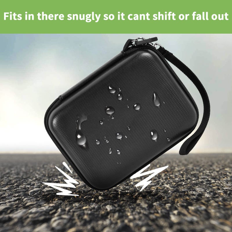 ALKOO حافظة متوافقة مع قرص صلب خارجي لا سي Rugged Mini سعة 1TB/ 2TB/ 4TB/ 5TB، حامل تخزين للأقراص الصلبة لأجهزة ماك وPC وكابل USB 3.0 2.0 وبطاقات SD (أسود) - Image 5