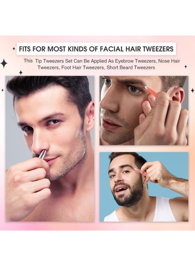 ملقط شعر برأس مائل من الستانلس ستيل لإزالة شعر الحواجب والوجه بتصميم مطبوع 9.5 سم - Image 5