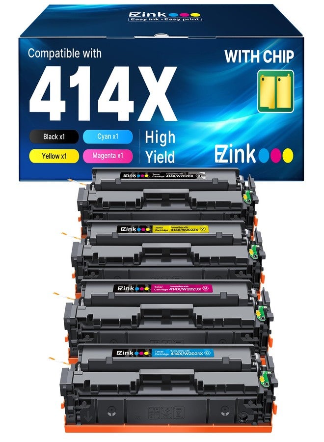 E-Z Ink Compatible 414X Toner Cartridges 4 Packs - Image 1