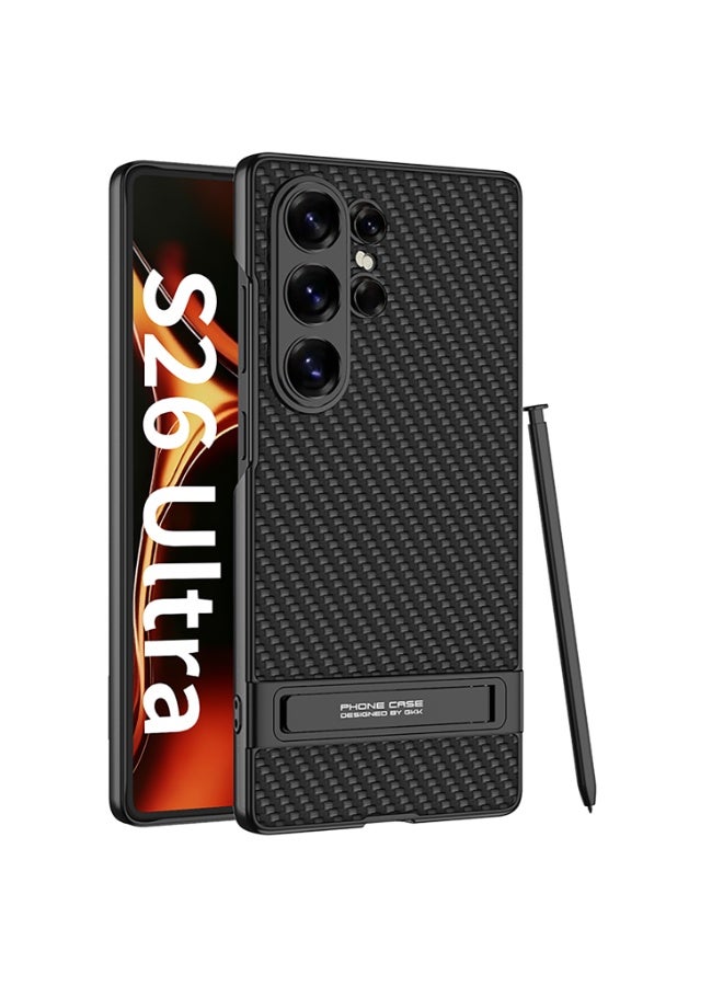 GKK Stylish Leather Case Compatible with Samsung Galaxy S26 Ultra (2026), Slim Business Design, Anti-Drop, All-Round Protection Phone Cover Support MagSafe Wireless Charging with KickStand Holder and 