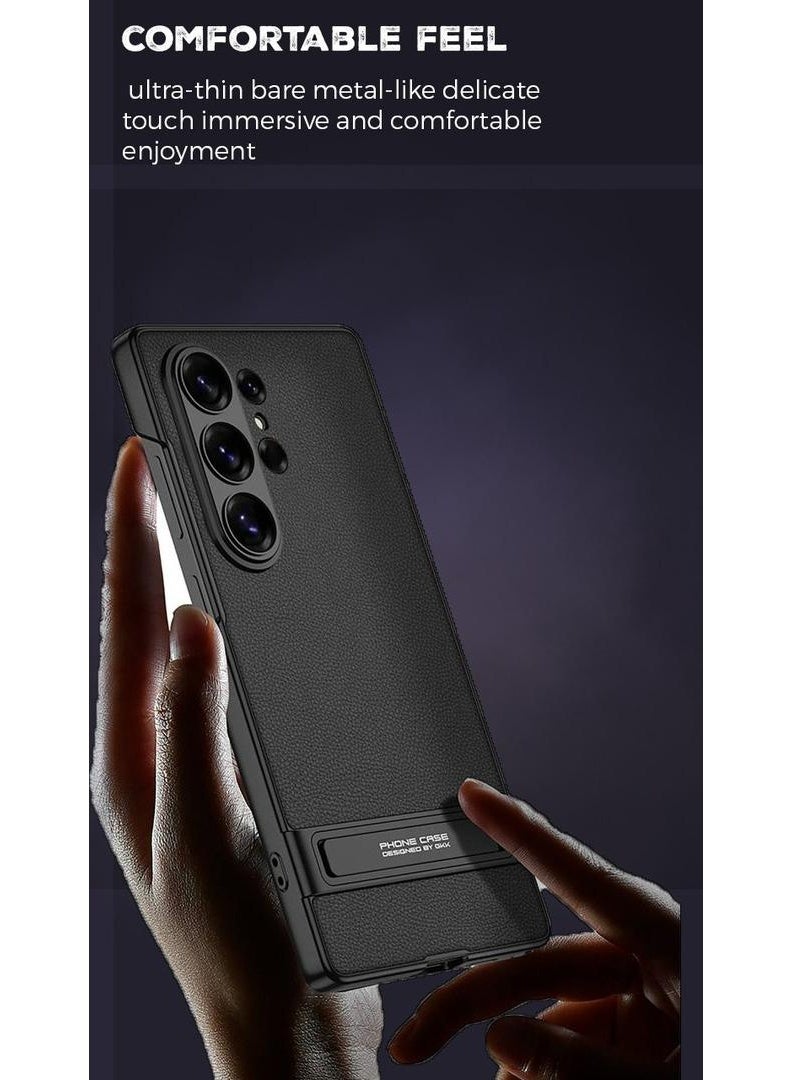 GKK Stylish Leather Case Compatible with Samsung Galaxy S26 Ultra (2026), Slim Business Design, Anti-Drop, All-Round Protection Phone Cover Support MagSafe Wireless Charging with KickStand Holder and Pen Slot Design - Pen NOT Included - Image 2