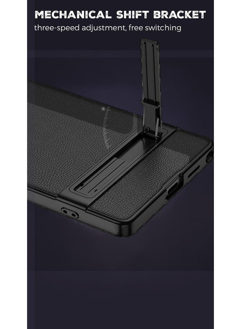 GKK Stylish Leather Case Compatible with Samsung Galaxy S26 Ultra (2026), Slim Business Design, Anti-Drop, All-Round Protection Phone Cover Support MagSafe Wireless Charging with KickStand Holder and Pen Slot Design - Pen NOT Included - Image 3